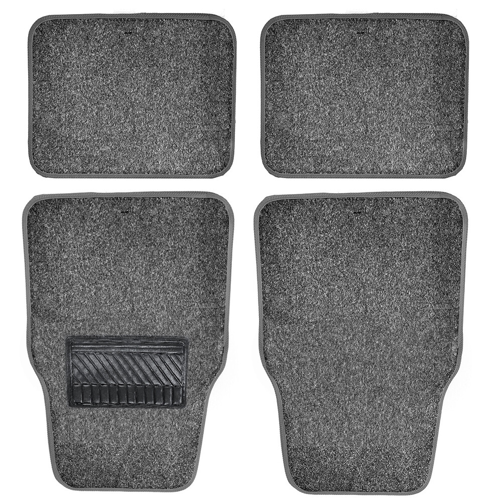 4pc GENERIC Carpet Car Floor Mats Set/Floormat Front/Back Rear Seat Large Grey