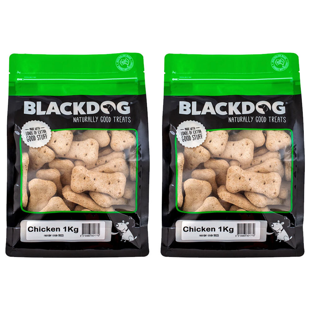 2x Blackdog 1kg Chicken Biscuits Adult Dog Treats All Breeds All Sizes