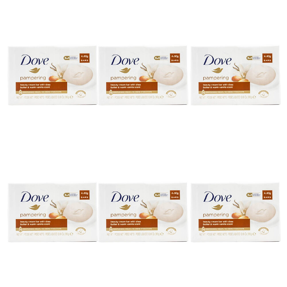 24pc Dove 90G Beauty Cream Bar Soap Shea Butter/Warm Vanilla Exfoliant Dry Skin