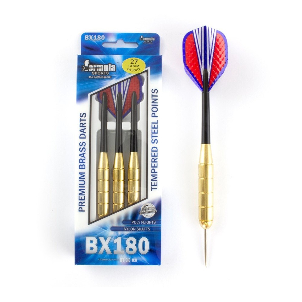 Formula Sports BX180 12pc Premium 30g Brass Barrel Darts Steel Tip 102130