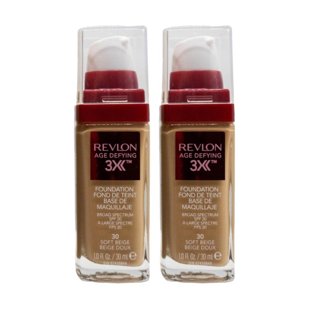 2PK Revlon Age Defying Liquid Foundation Soft Beige Luminous SPF20 30ml