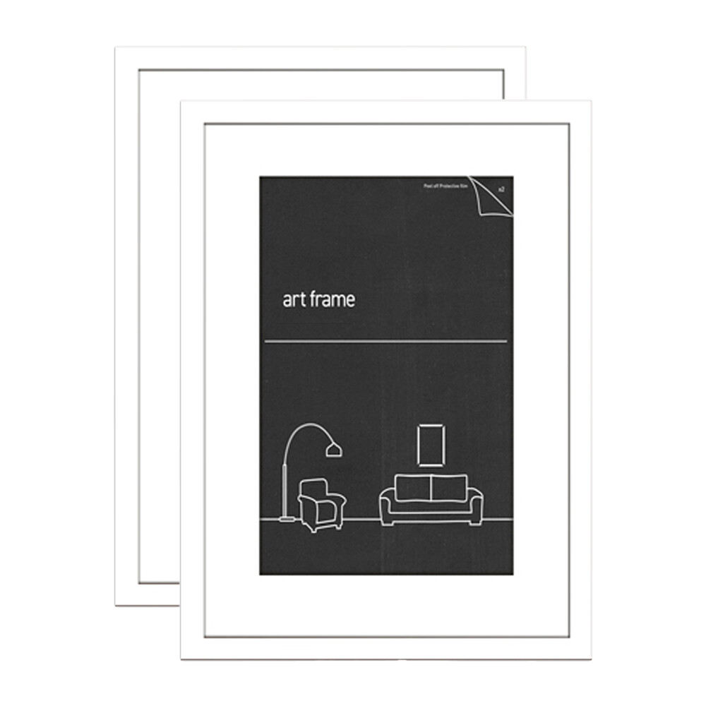 2x IMPACT MERCH Art Frame FNA-400500W_2PK 40x50cm White Clear Glass
