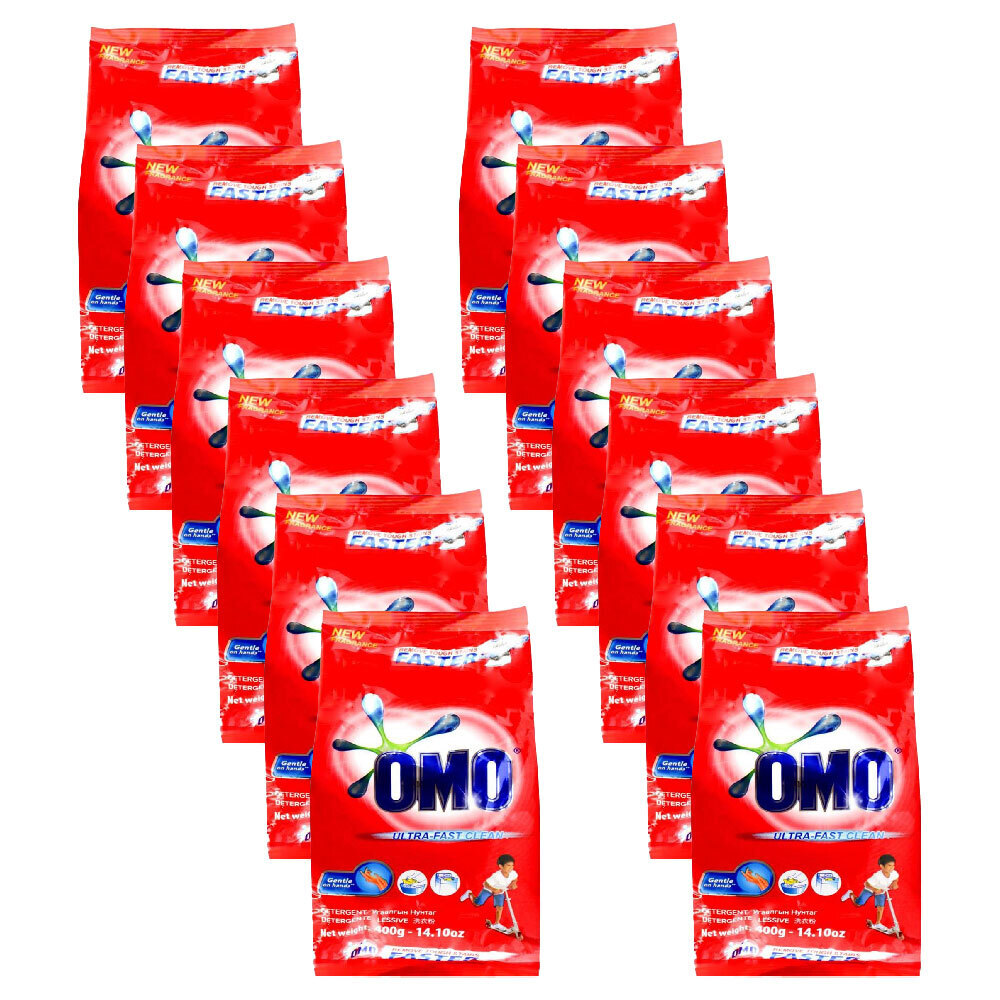 12x OMO Laundry Detergent Powder 400g Ultra Fast Clean Hand Wash Top Loader