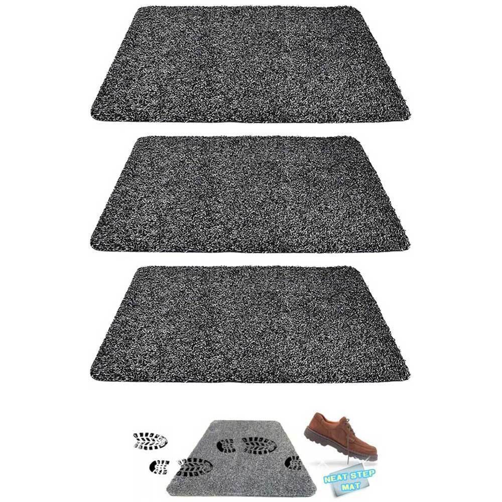 3pk Super Absorbent Microfiber Non Slip Step Mat Doormat Rug 46 x 70 cm