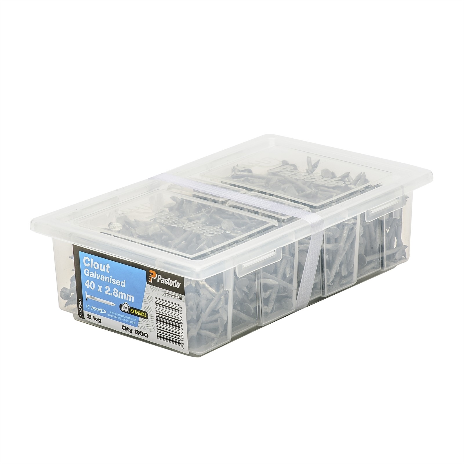 Paslode 40 x 2.8mm 2kg Galvanised Clouts - 800 pieces