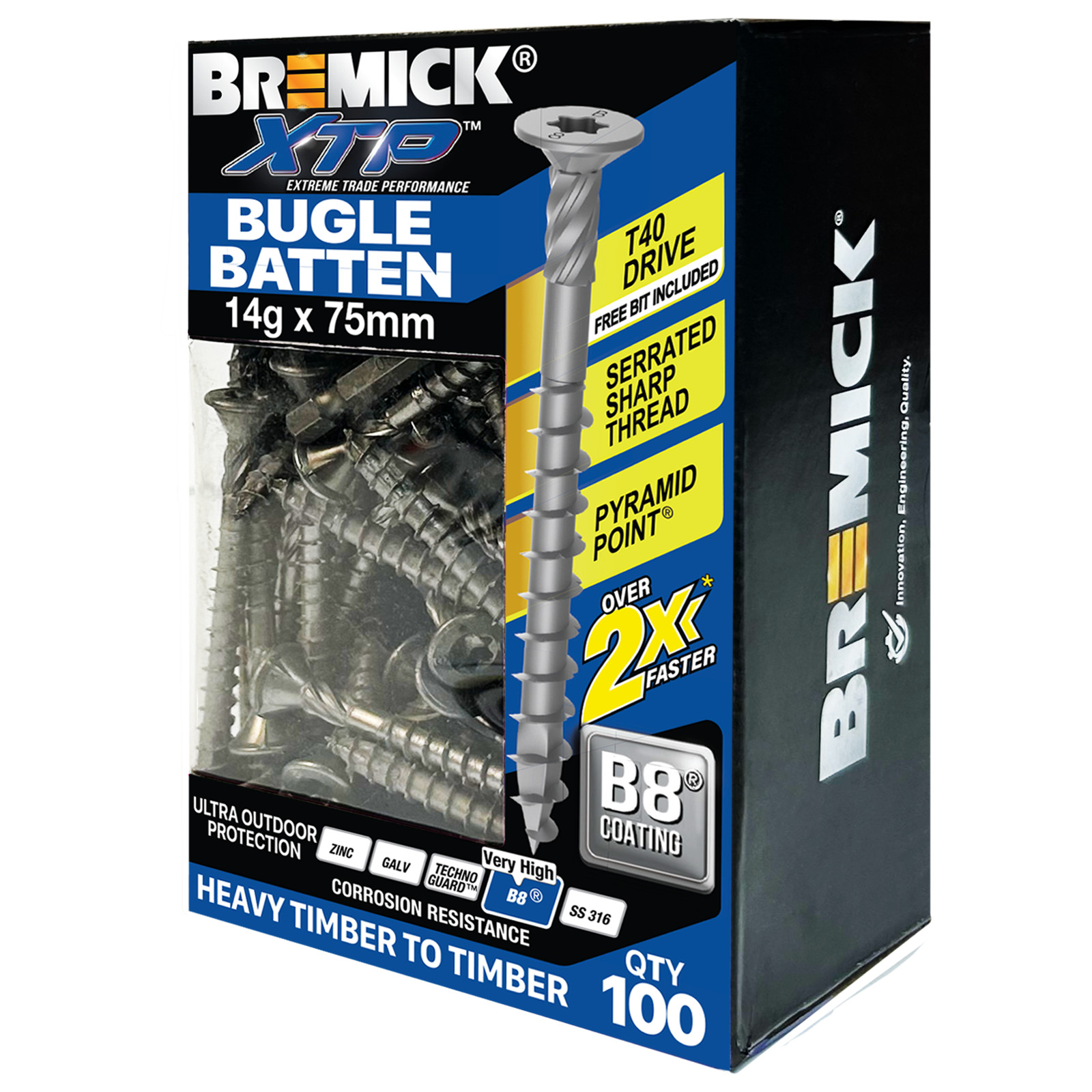 Bremick XTP 14g x 75mm T40 B8 Bugle Batten - 100 pieces