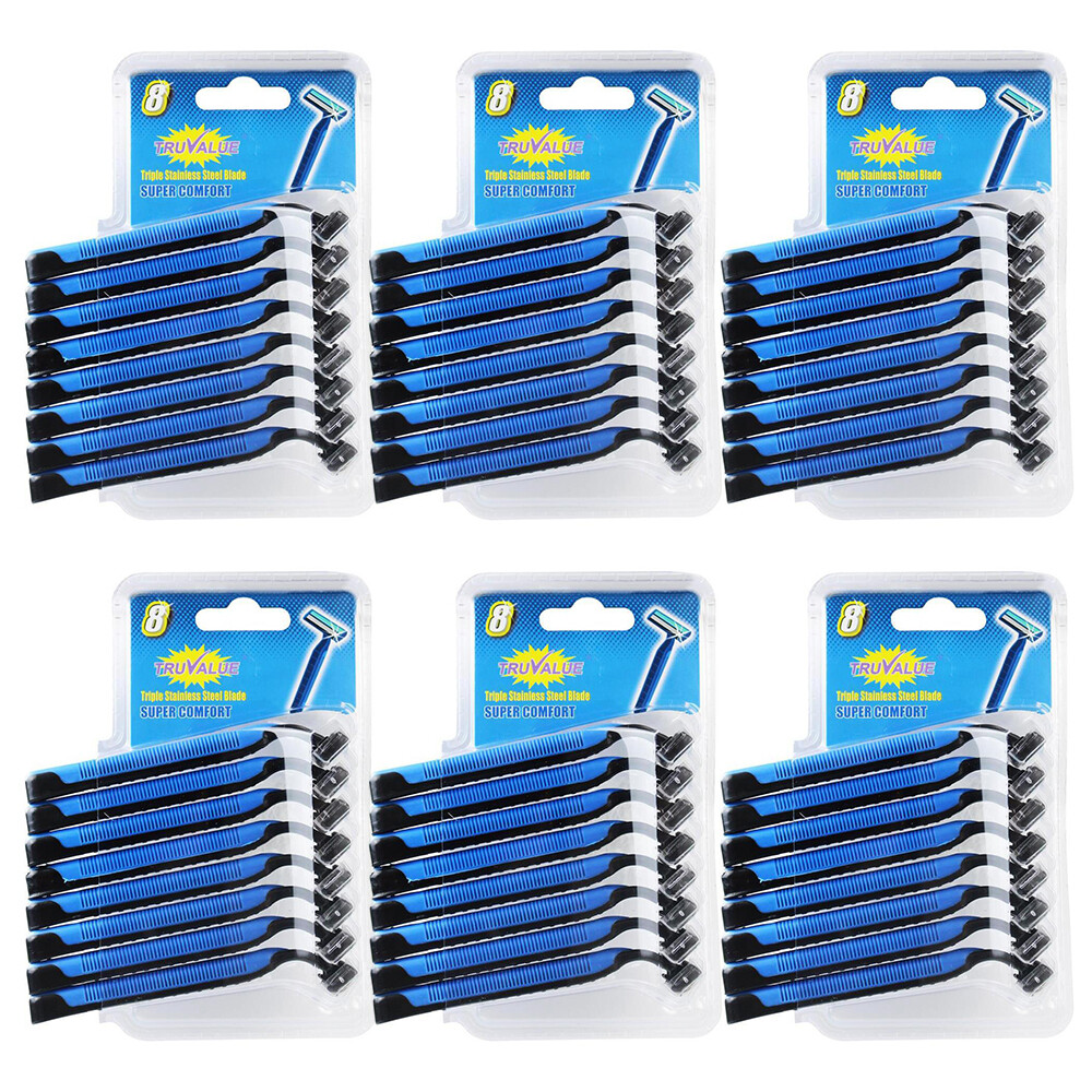 48pc Truvalue Disposable Razor Triple Blade Hair Shaving Trimmer For Men