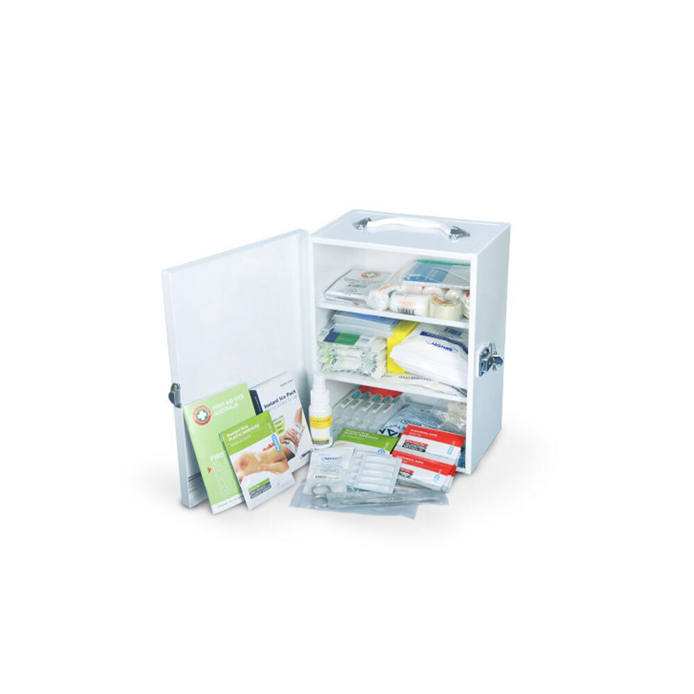 FIRST AID KITS AUSTRALIA K2100ME White Wall Mounted Metal First Aid Set
