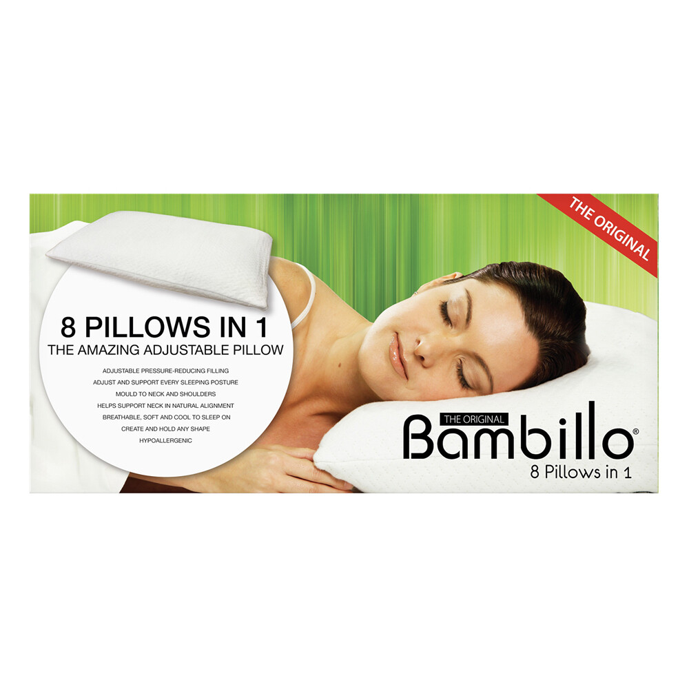 Bambillo 8-in-1 Queen Pillow Rectangular Adjustable Pressure-Reducing Filling