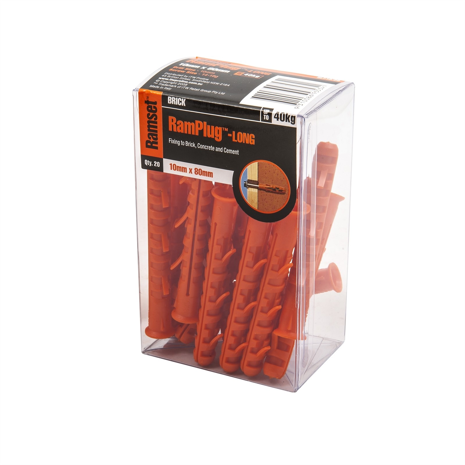 Ramset 10 x 80mm Long Anchor RamPlug - 20 pieces
