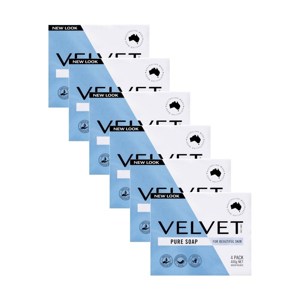VELVET Pure Soap 4pk 6PK Multipack Sensitive Skin Lightly Fragranced Body