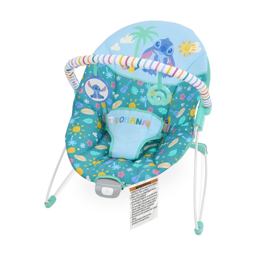 Bright Starts Stitch Ohana Paradise Vibrating Newborn Baby Bouncer 0m K2-17842