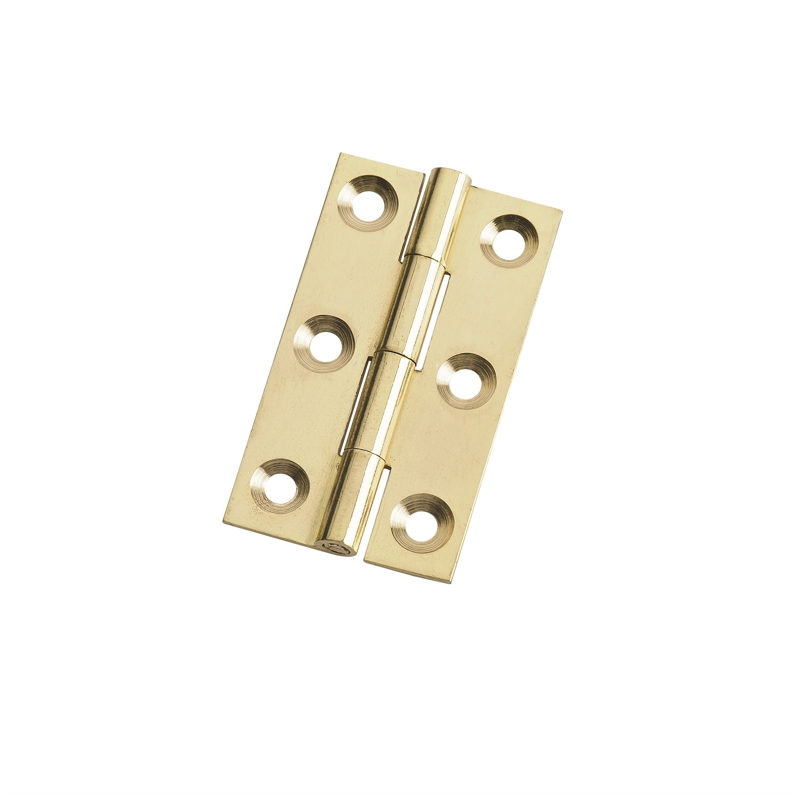 Lane 38 x 22 x 1.6mm Brass Fixed Pin Butt Hinge - 2 pieces