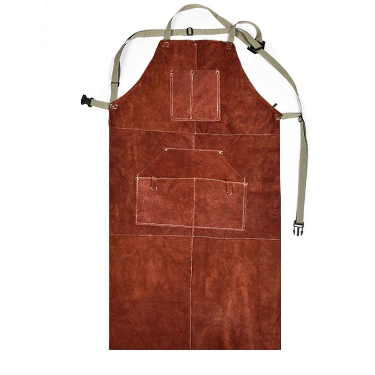 Cowhide Split Leather Welding Bib Apron 60cm x 90cm Heat Insulation