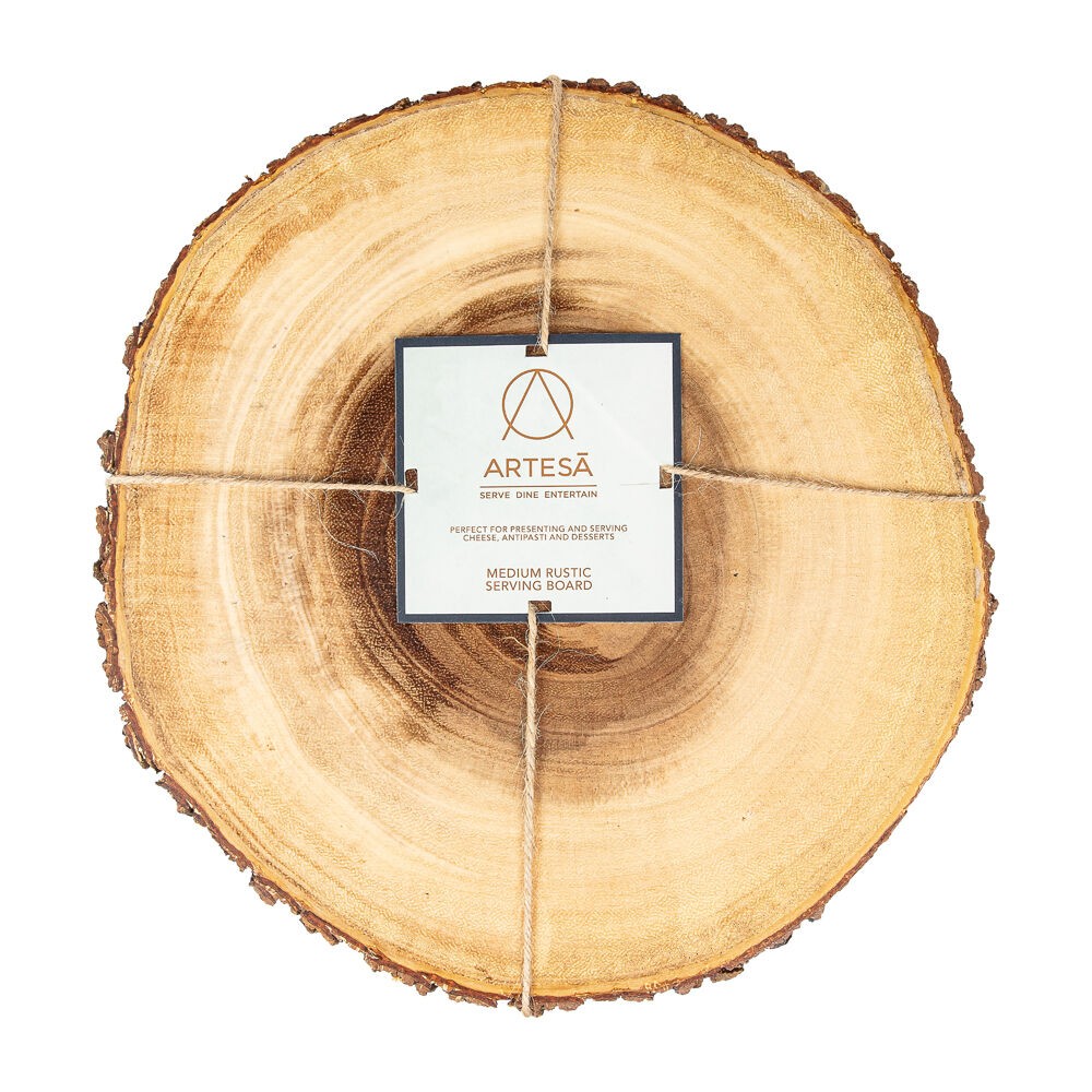 Artesa Rustic Round Acacia Wood Serving Board 29cm Multicoloured ARTBARKMED
