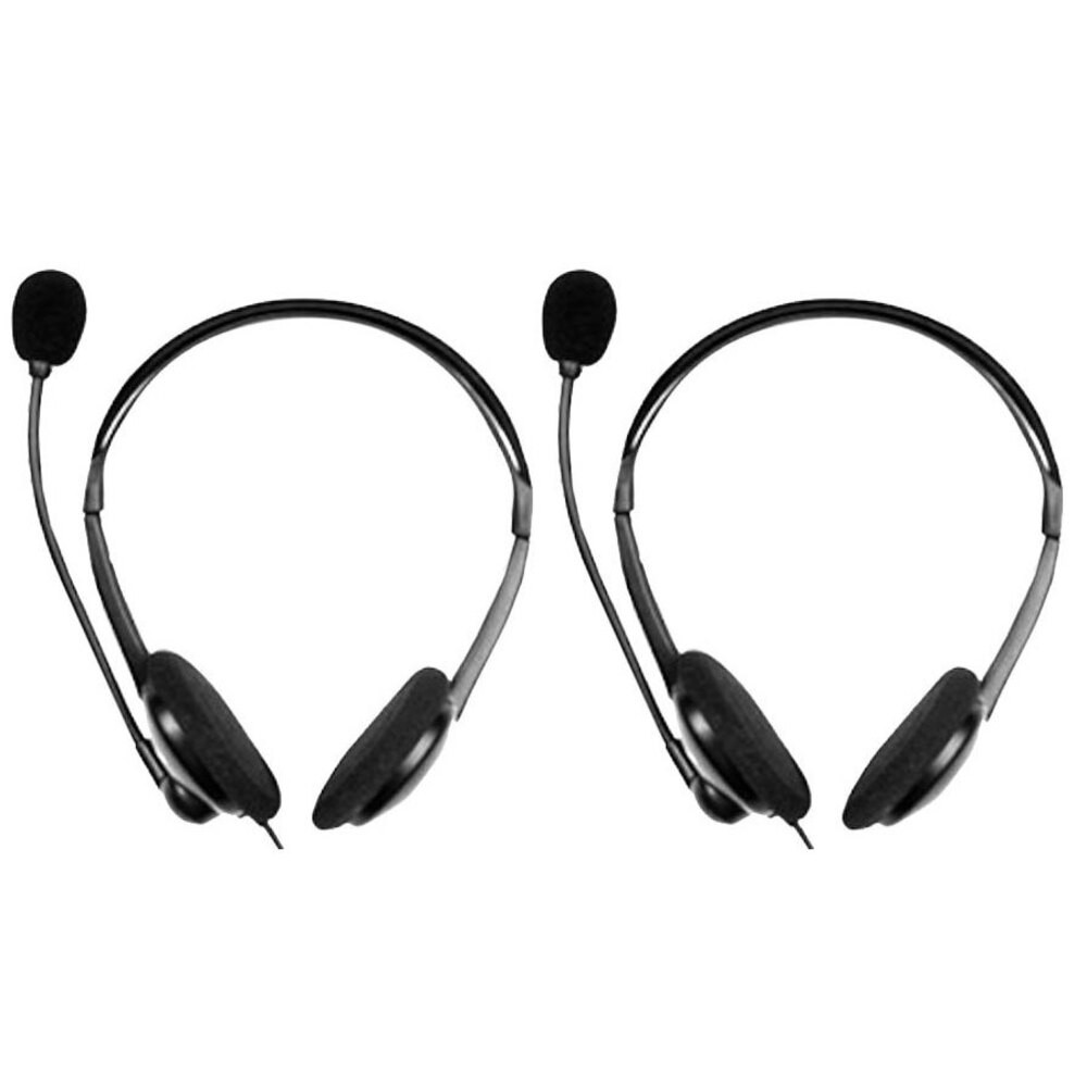 2PK SANSAI HD180MCP_2PK 3.5mm Wired Headset Headphones Microphone PC Gaming