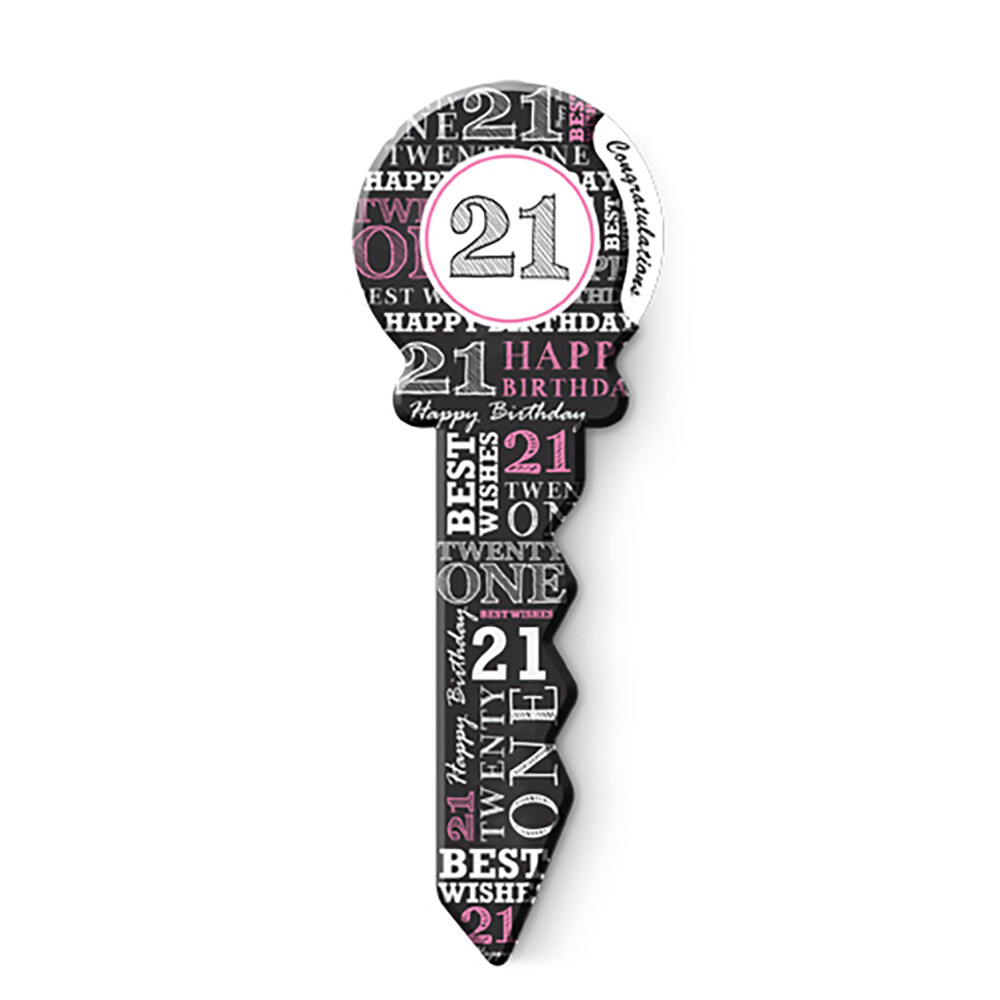 Small 21st Birthday Big Key Pink Novelty Celebration Message Gift Set NG122