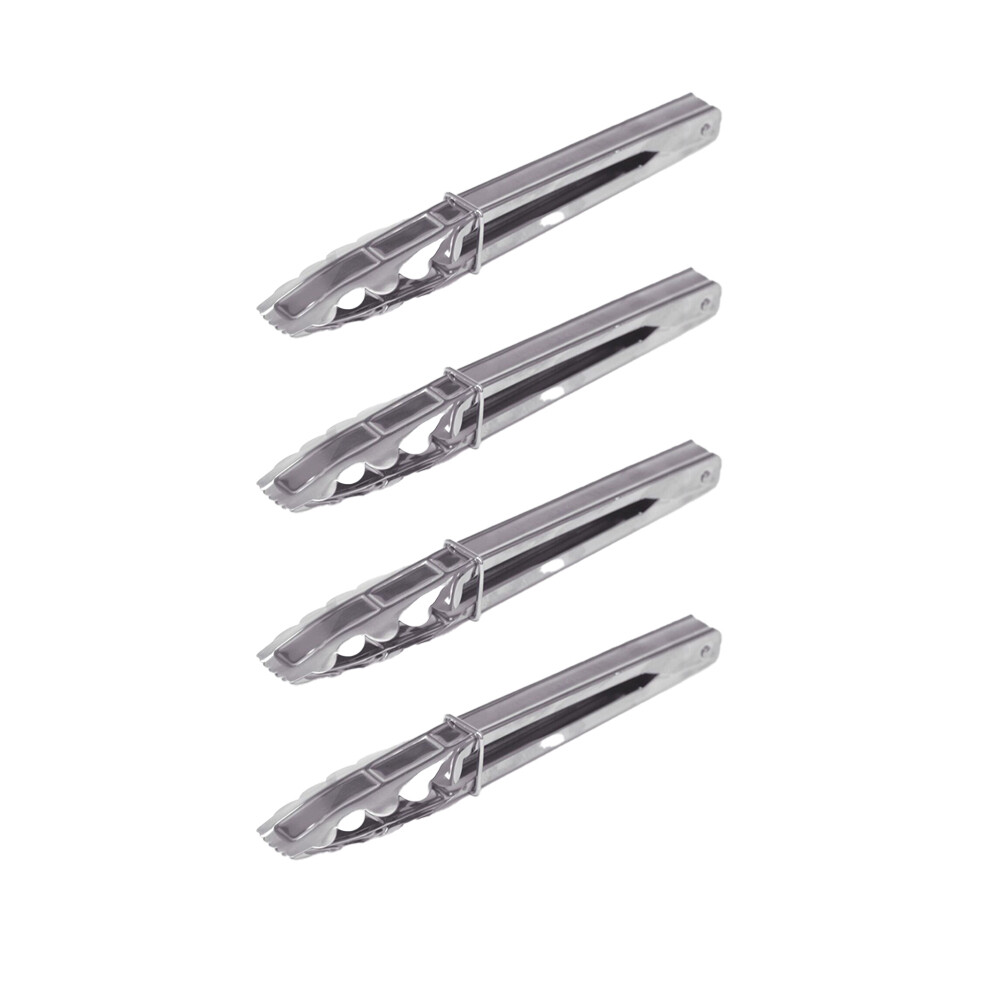 4x CUISENA DK-98660_4PK 22cm Stainless Steel Locking Tongs Silver Dishwasher