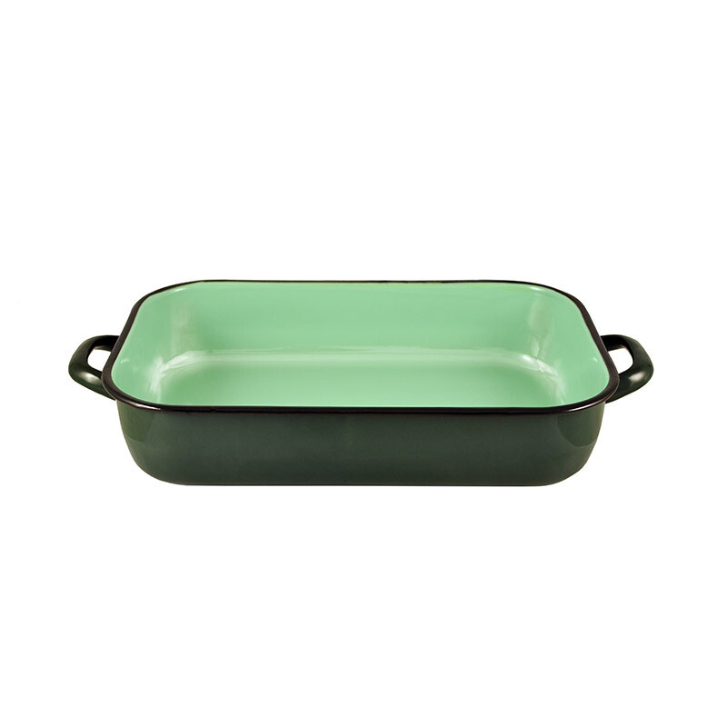 Urban Style GRC14136 4.8L Enamel Ceramic Rectangle Baking Dish Green