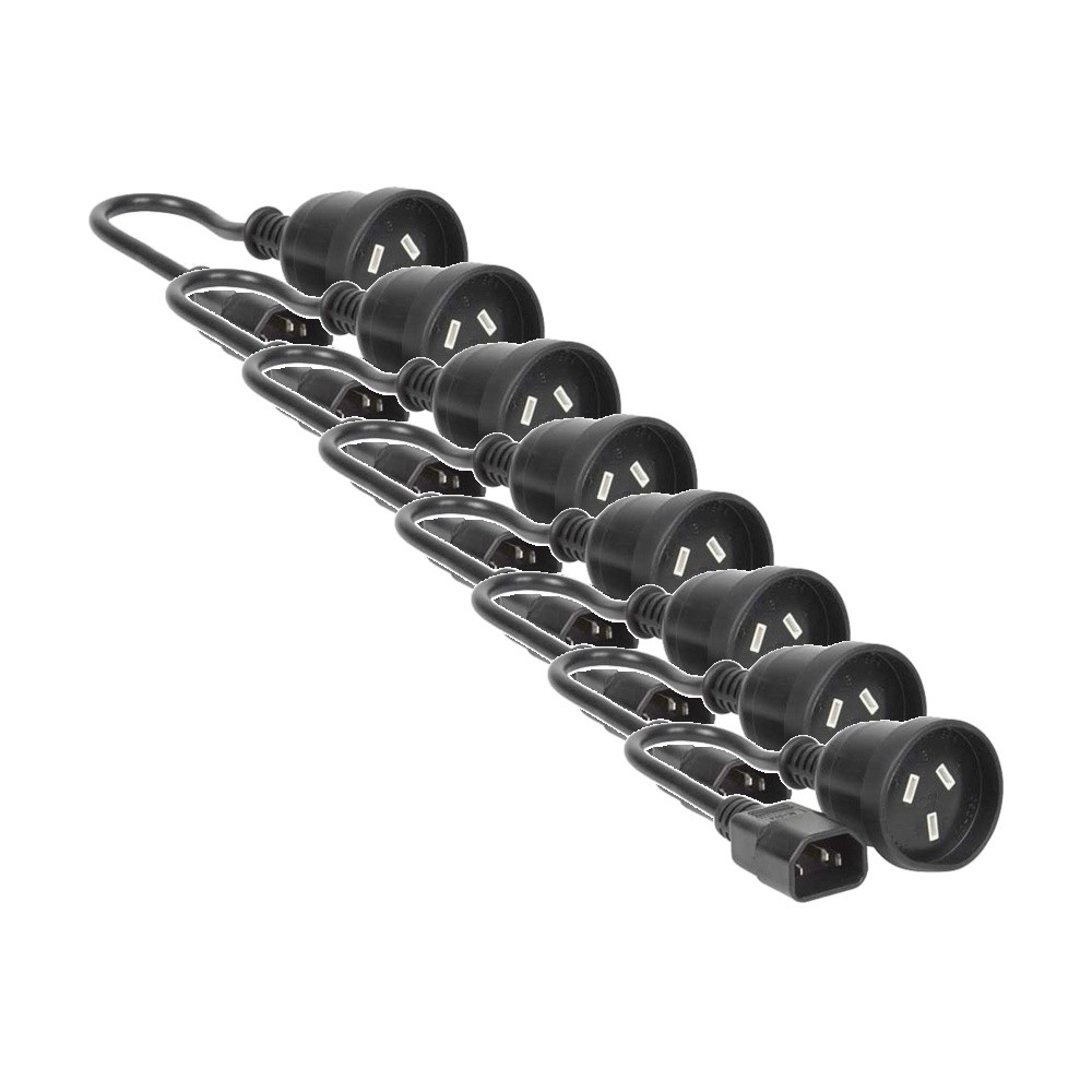 8PK DOSS CHW-K15IEC_8PK IEC C14 Male Australian 3-pin Female 240V 15cm UPS Cable