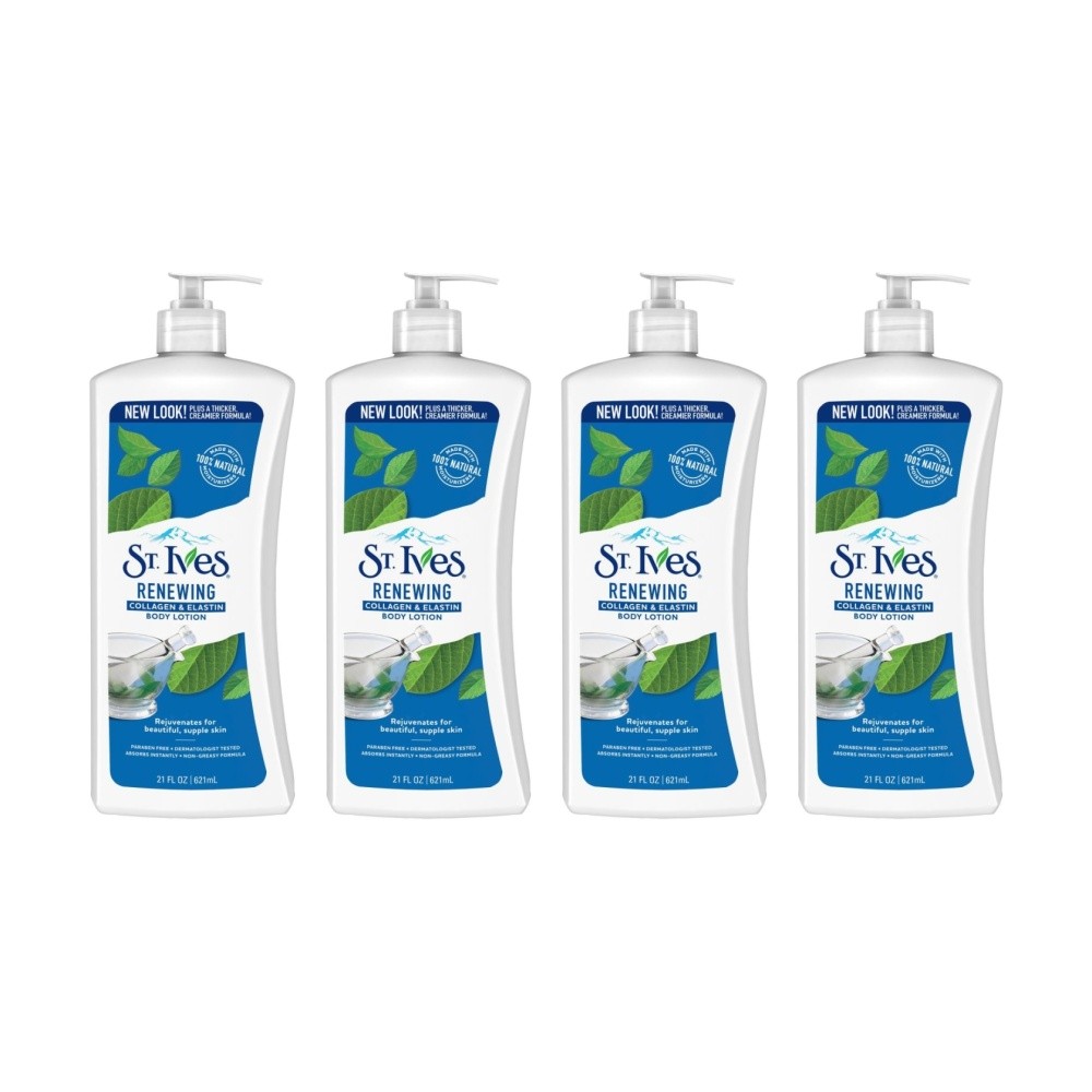 4PK St Ives Renewing Collagen & Elastin Body Lotion Moisturiser 532ml Dry Skin
