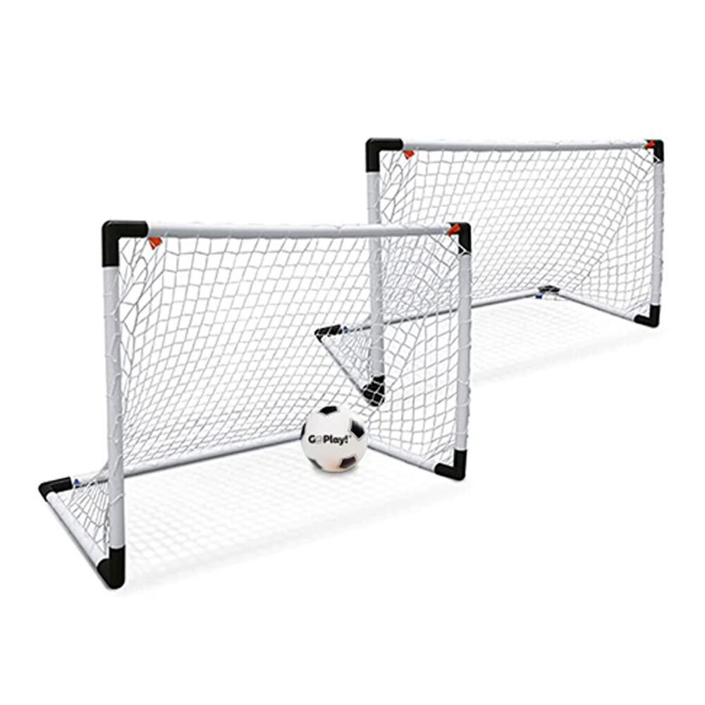 GO PLAY GP01981 Soccer Goal Post 182cm Indoor/Outdoor 2-in-1 White Kids Game