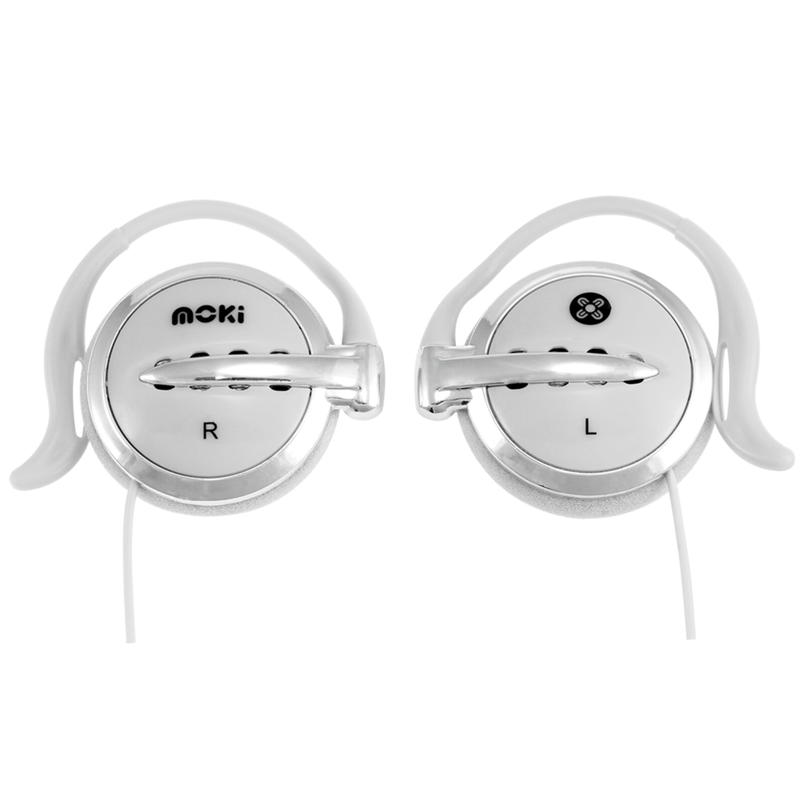 Moki ACC-HCOW Clip-On Ear-Pad Headphones 3.5mm Jack Ear Hooks White