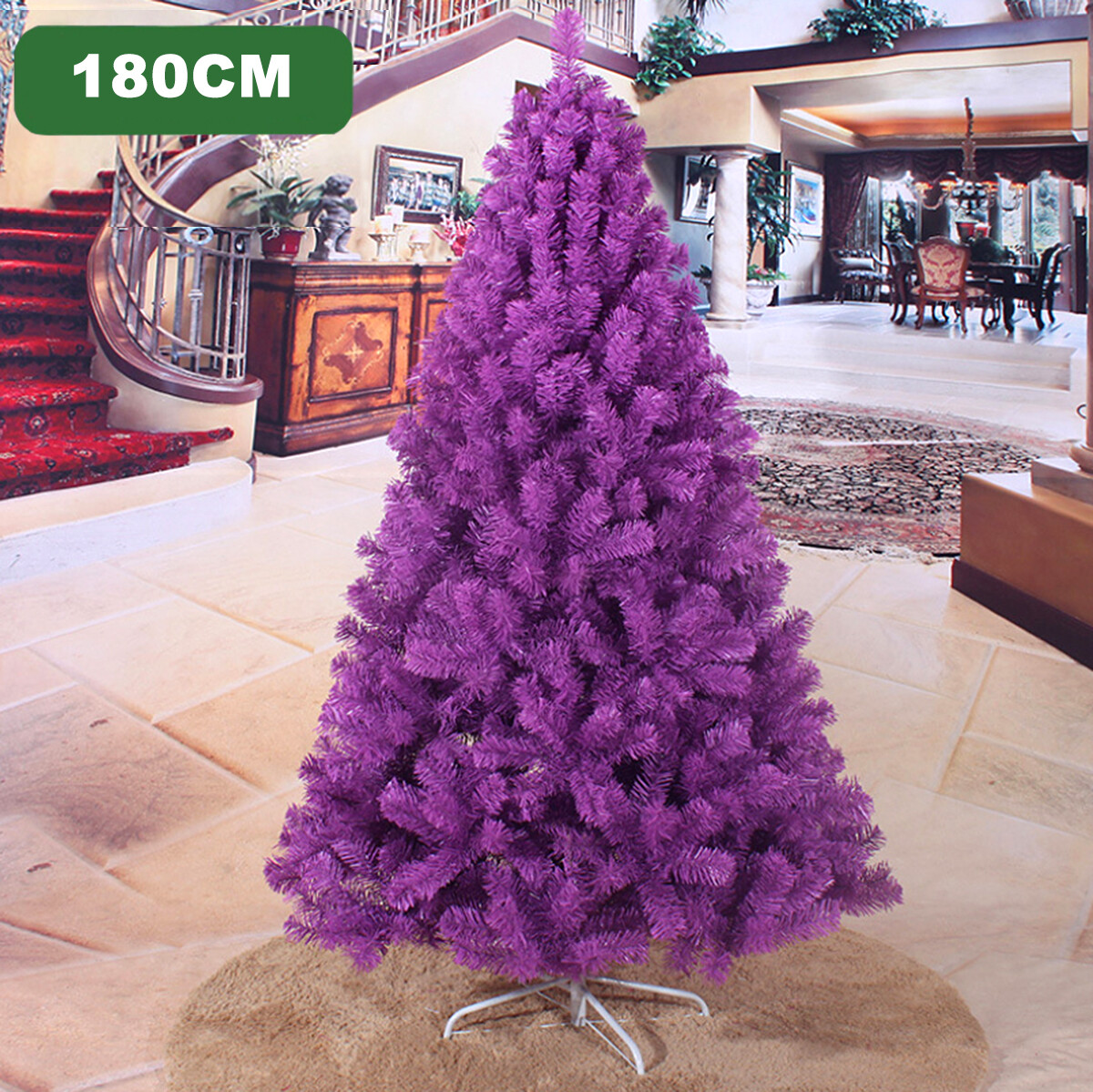 Ariv Artificial Purple Christmas Tree 6FT1.8M 600 Tips PET Metal Stand