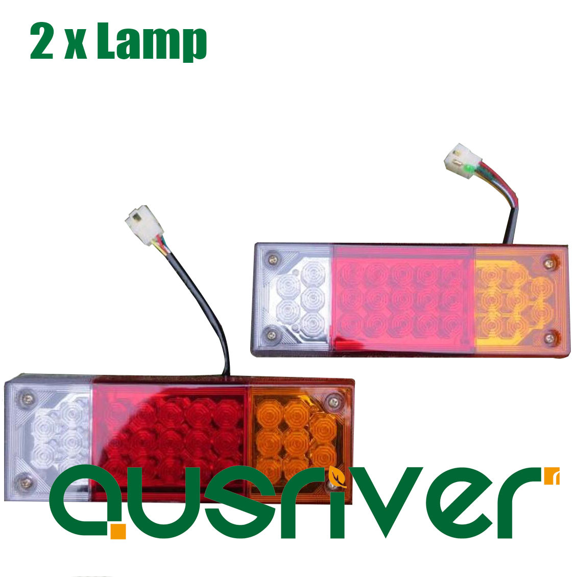 Large Widened 2x Waterproof LED Truck Trailer Tail Lamp Kit 12V Rear Light