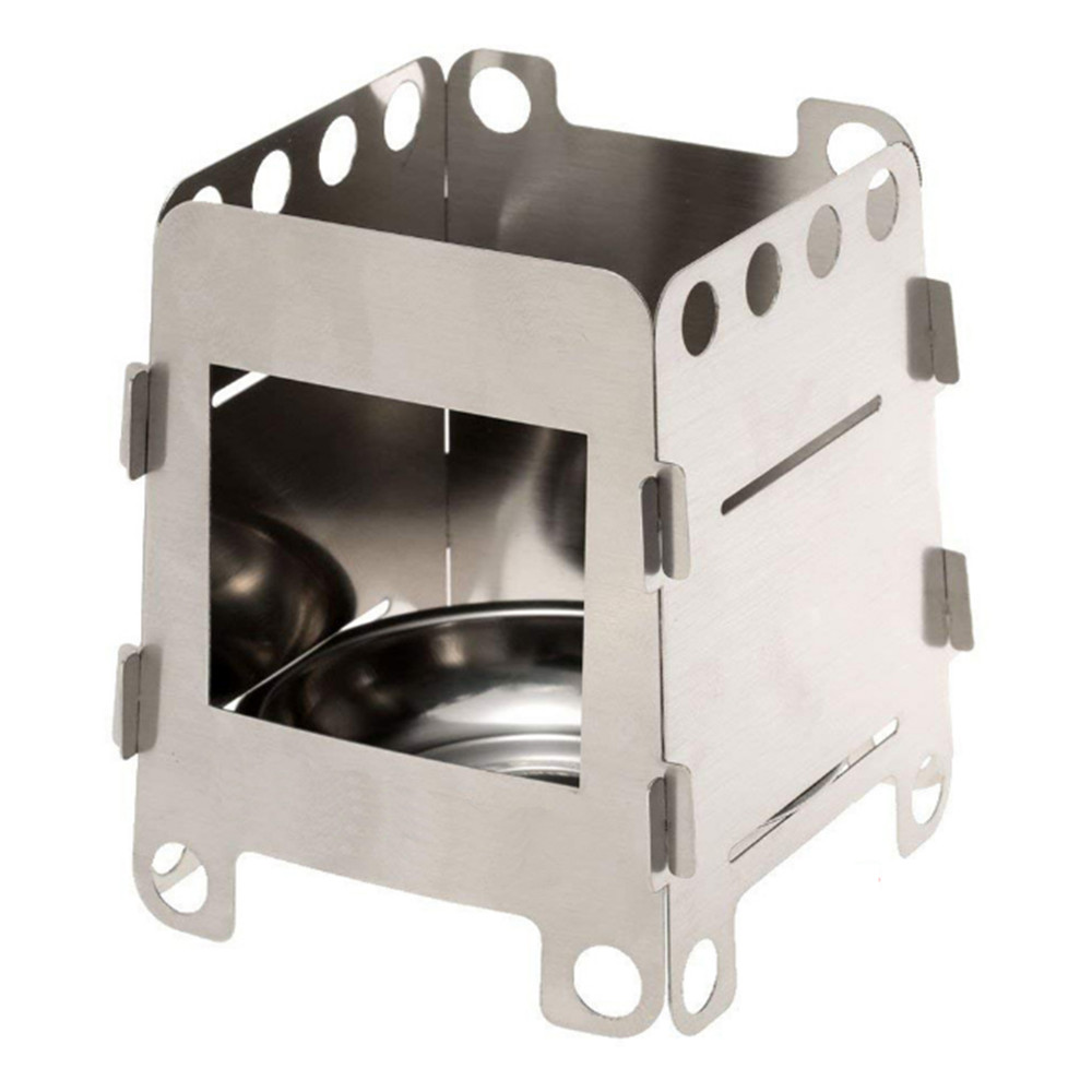 Portable Stainless Alcohol Pocket Stove Mini Camping BBQ Fire Pit Burner