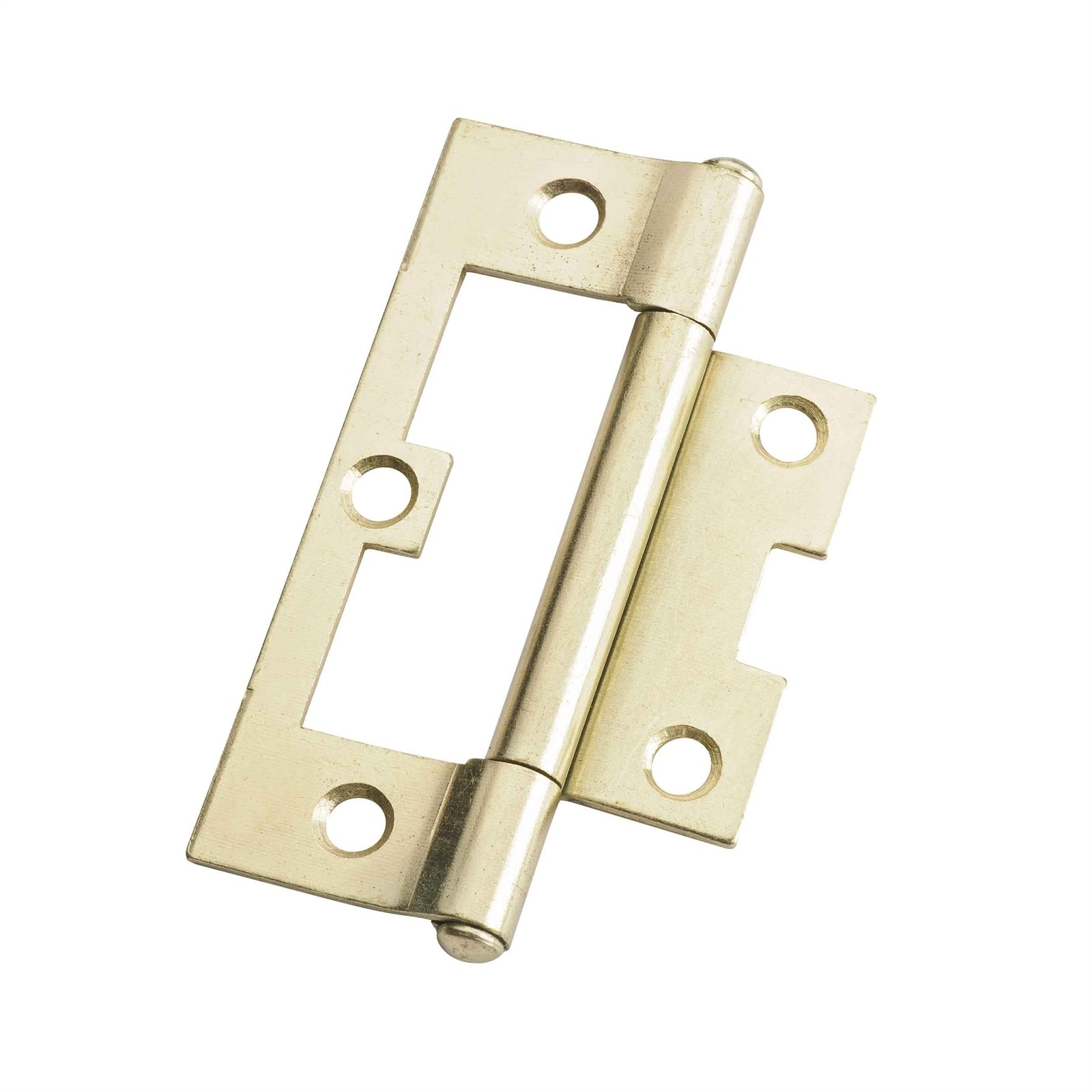 Lane 90 x 54 x 1.6mm Brass Plated Fixed Pin Easy Fit Hinge - 2 pieces