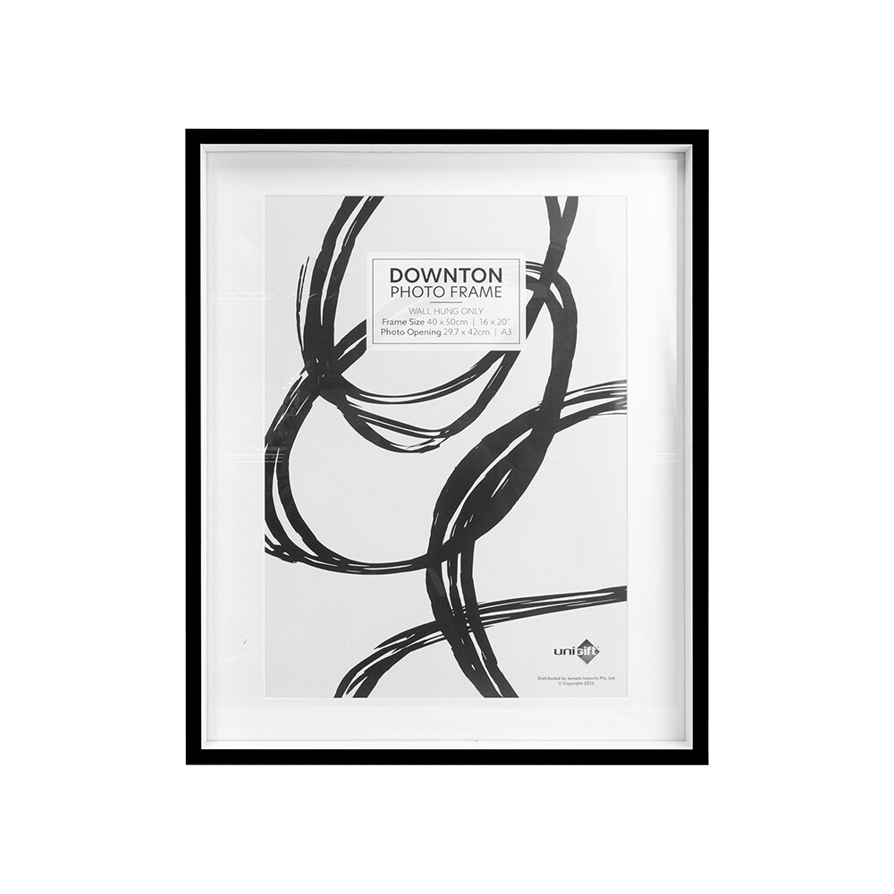 Unigift Downton 40x50cm MDF/Glass Matt Wall Mounted Photo Frame Black