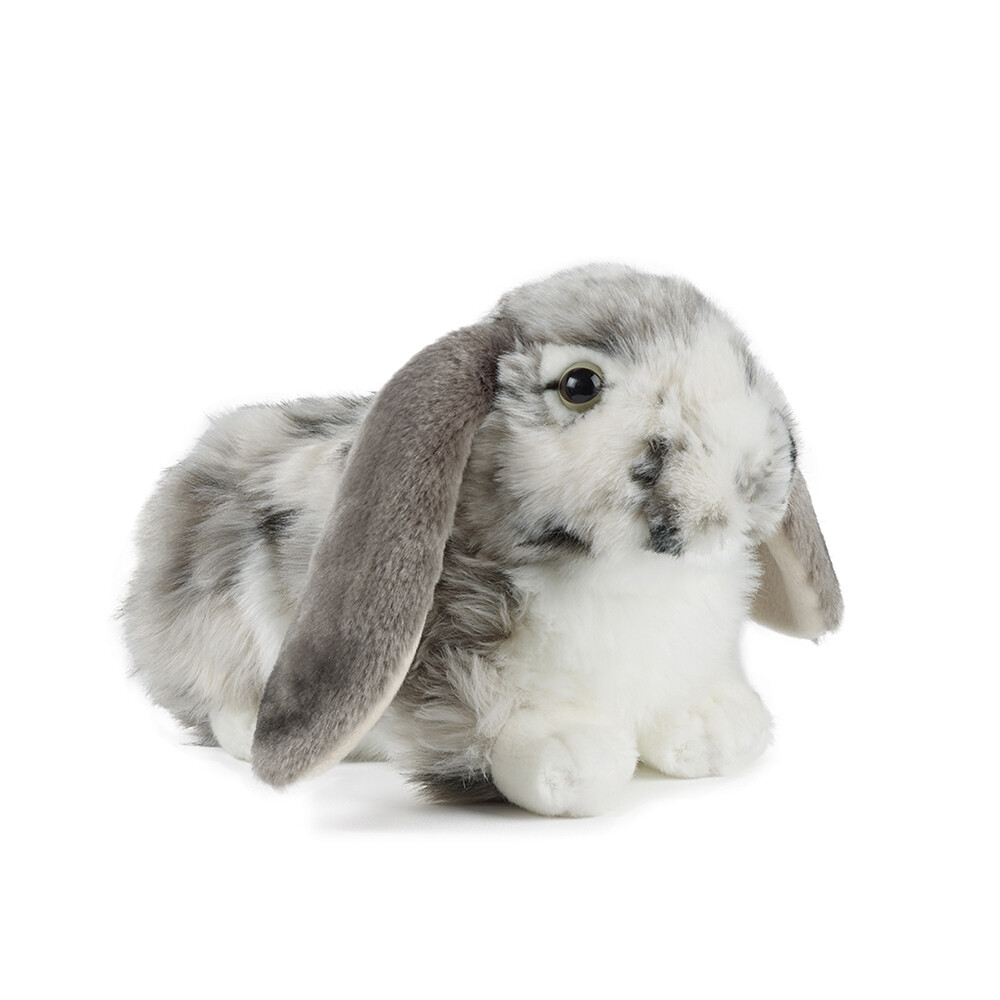 Living Nature Dutch Lop Ear Rabbit Plush Grey Soft Stuffed Animal 30cm AN316G