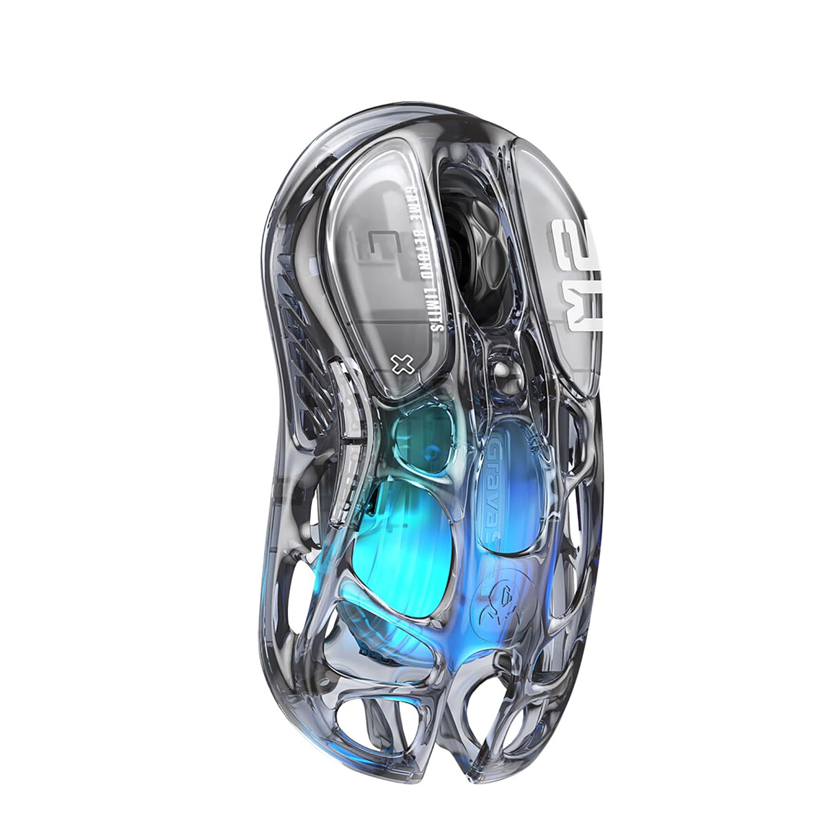 GravaStar Mercury M2 Wireless Gaming Mouse Optical Sensor Transparent Black