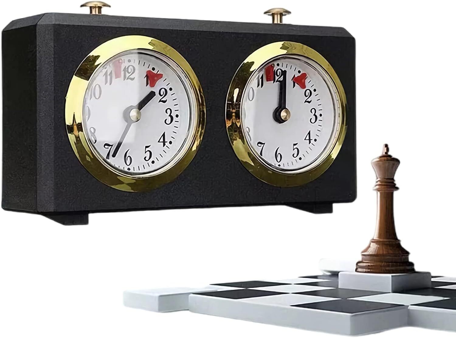 Chess Timer Analog Flip/Flap Clock Black Mechanical Vintage Style Board Games