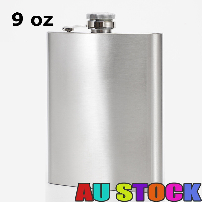 1PC 9oz Stainless Steel Silver Whisky Pocket Hip Flask Liquor Alcohol Bottle