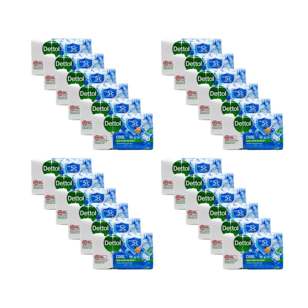 24PK Dettol Antibacterial Deodorant Soap Bar Cool Effect Menthol 60g