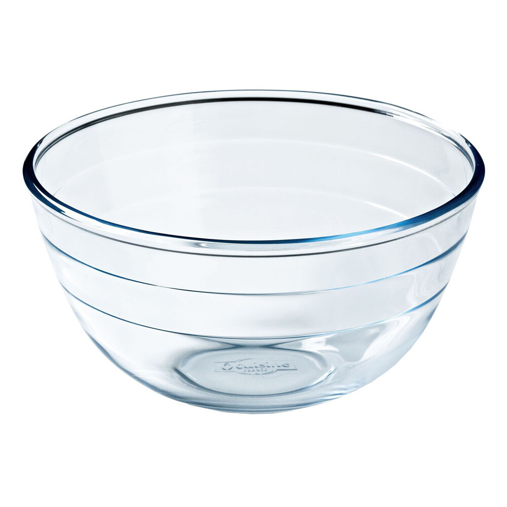 O CUISINE 49033 24cm/3L Borosilicate Glass Mixing Bowl Dish Clear