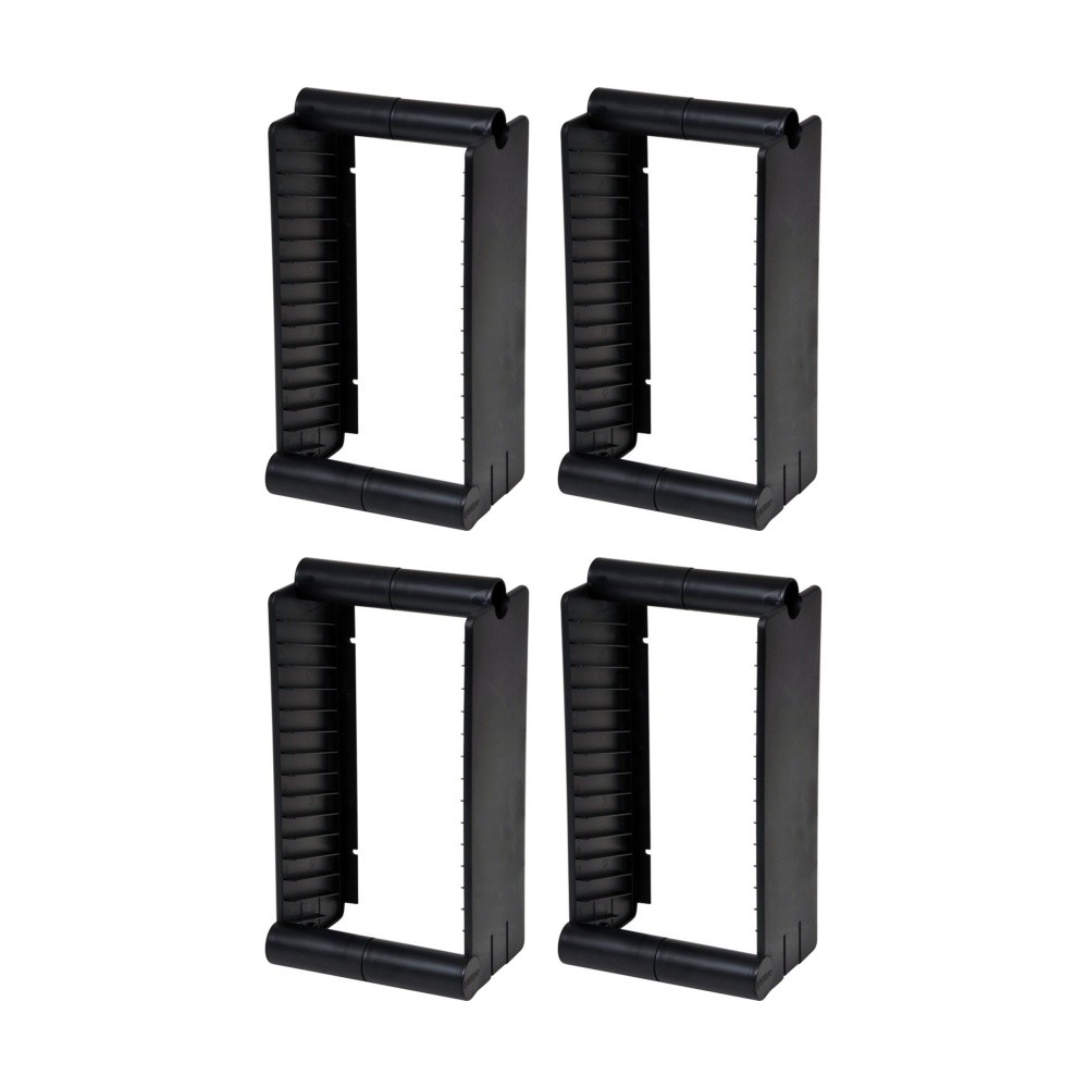 4PK Fischer Plastic 15 Unit Blu-ray Disc Holder Rack Stand Black Expandable