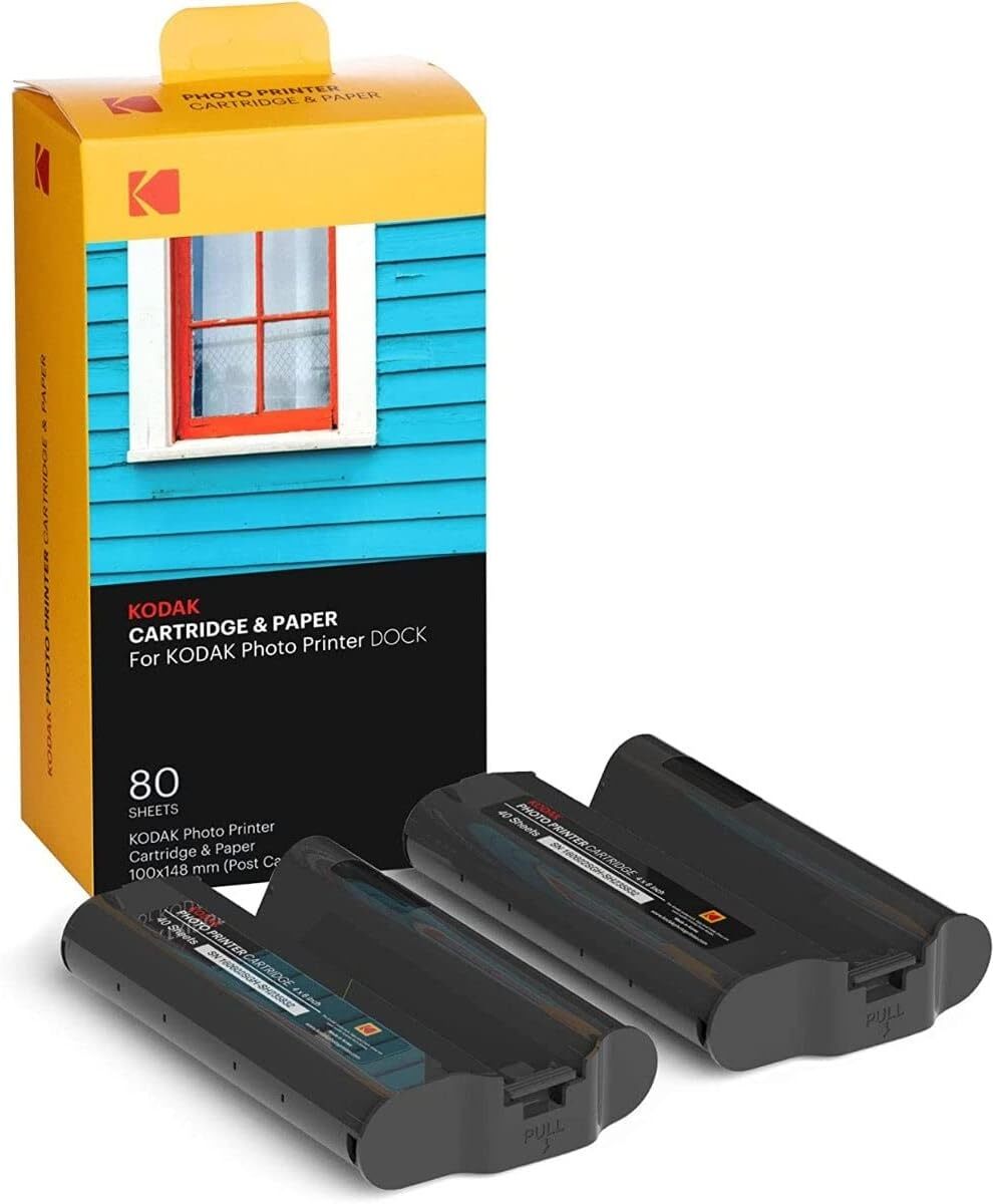 KODAK Dock Plus PHC-80 Photo Printer Cartridge Refill Paper 80 Pack