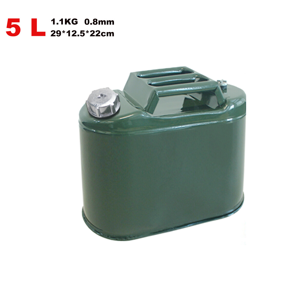 5L Portable Petrol Jerry Can Fuel Tank Carbon Steel Aluminium Cap Motorcycle
