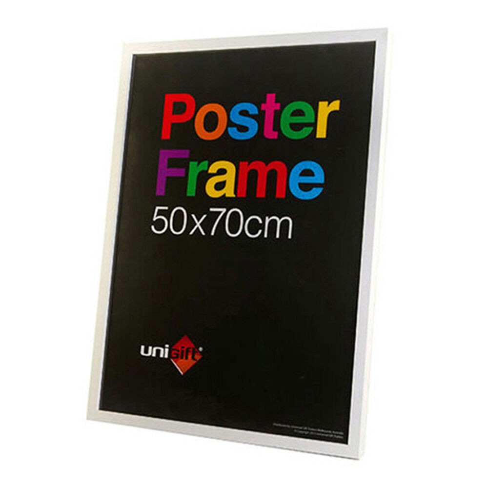 Unigift Wooden/Glass Hanging Poster Picture Photo Frame 50x70cm White MDF