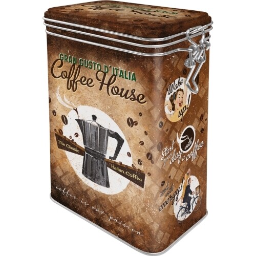 Nostalgic Art 5131103 17.5cm/1.3L Brown Clip Top Metal Storage Tin