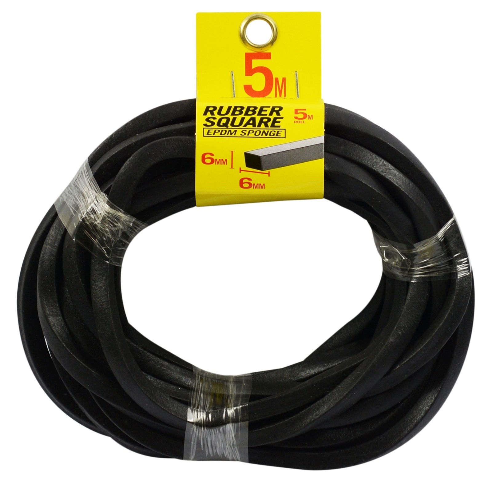 Moroday 6x6mmx5m Rubber Square Sponge Black