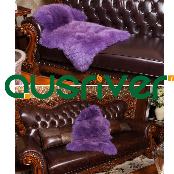 Premium Australia Sheepskin Long Wool Area Rug Mat Purple 105cm x 68cm