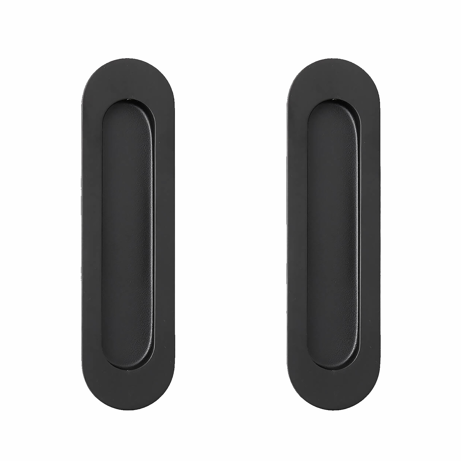 Delf 150mm Matte Black Oval Flush Pull - 2 pieces