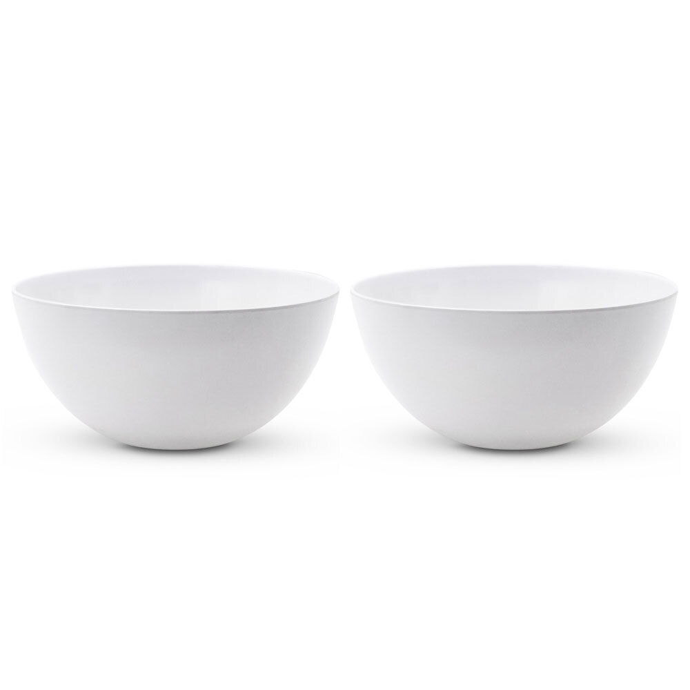 LEMON AND LIME 77696_2PK 2x 30cm Round Melamine Salad Noodle Bowls White