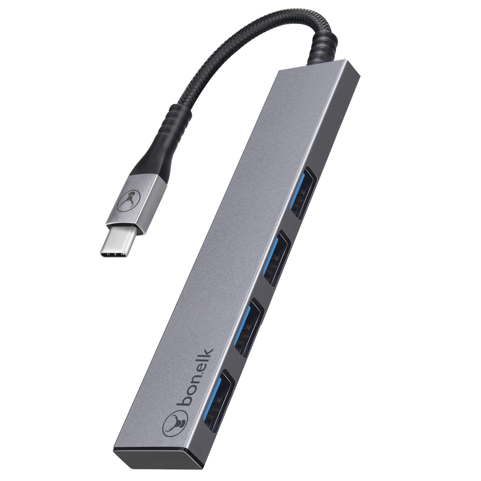 Bonelk ELK-80022-R USB-C 4 Port USB 3.0 Slim Hub/Adapter Laptop Grey