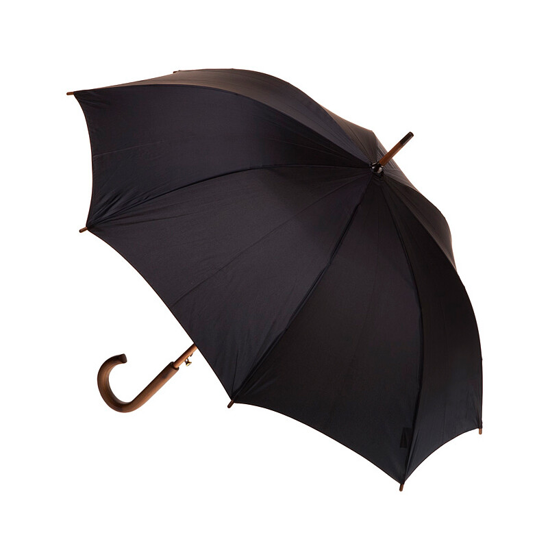 Clifton 103cm Auto Open Windproof Walking Umbrella Black Pongee UPF50 Treated