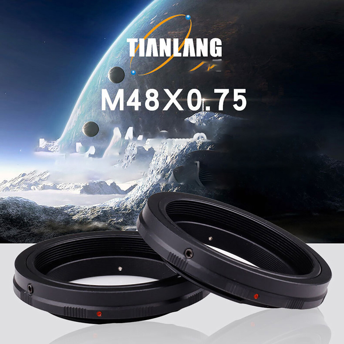 Black Astronomical Telescope T-Ring M48X0.75 48mm Nikon SLR Camera Accessory